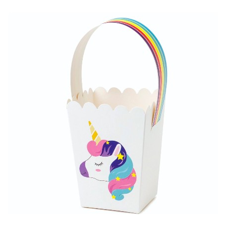 25 Paniers en Papier Licorne 8 x 17,5 x 8 cm