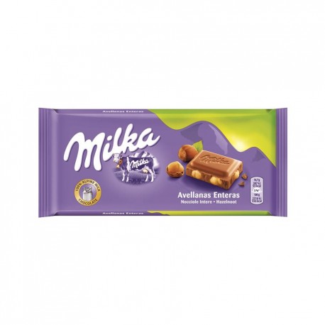 17 tablettes de chocolat Milka noisettes entières