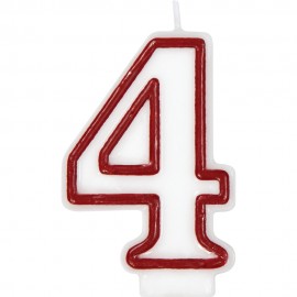 Bougie Numéro 4 Rouge