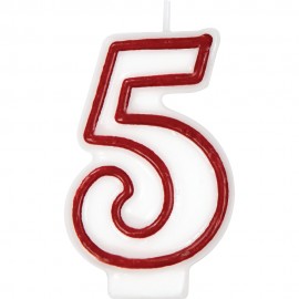 Bougie Numéro 5 Rouge