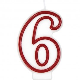 Bougie Numéro 6 Rouge
