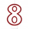 Bougie Numéro 8 Rouge