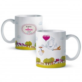 Tasse Céramique Cigogne avec Fille