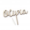 Cake Topper Madera Personalizado 1 Nombre 18 cm