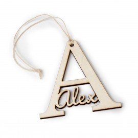 Pendentif En Bois Lettre A Avec Nom 12 cm