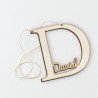 Pendentif En Bois Lettre D Avec Nom 12 cm