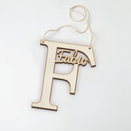 Pendentif En Bois Lettre F Avec Nom 12 cm