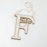 Pendentif En Bois Lettre F Avec Nom 12 cm