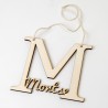 Pendentif En Bois Lettre M Avec Nom 12 cm