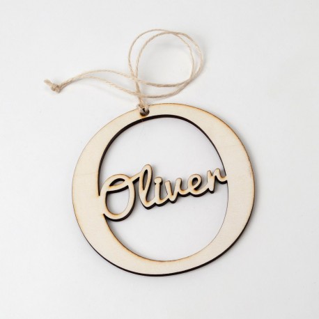 Pendentif En Bois Lettre O Avec Nom 12 cm