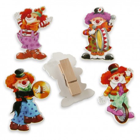 Pinces En Bois Clowns 7 cm