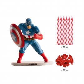 Kit avec Brochettes Captain America pour Gateaux