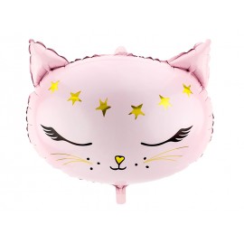 Globo Gato Rosa Foil 48 x 36 cm