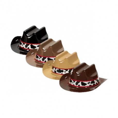 8 Mini Chapeaux de Cowboy 12 cm x 5,5 cm