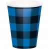 8 Gobelets Bleu Noir Buffle Plaid