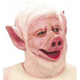 Máscara Cerdo con Capucha de Peluche