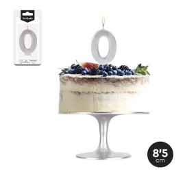 Bougie Anniversaire N 0 Métallisée 8,5 cm