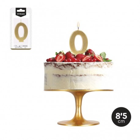 Bougie Anniversaire N 0 Métallisée 8,5 cm