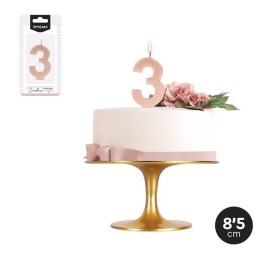 Bougie Anniversaire N 3 Métallisée 8,5 cm