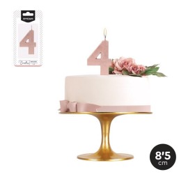 Bougie Anniversaire N 4 Métallisée 8,5 cm