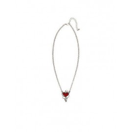 Collier Gemme Rouge Coeur Diabolique