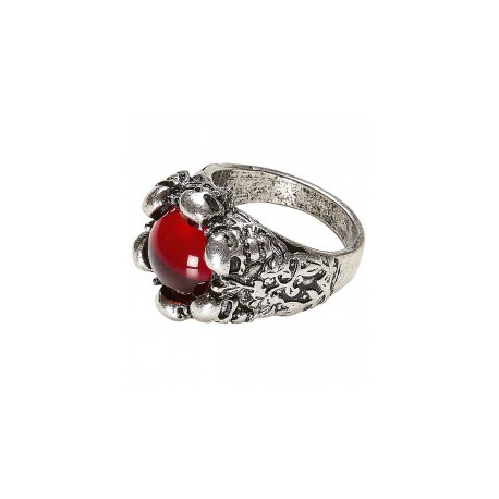 Bague Calaveras avec Gemma rouge
