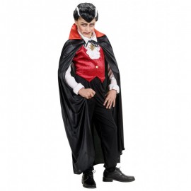 Cape noire avec col en satin pour enfants