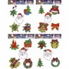 Set de 5 Autocollants avec Visage du Père Noël