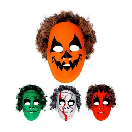 Máscara de Plástico Halloween con Pelo