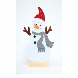 Plateau de table Bonhomme de neige Bonhomme de neige en bois 62 cm