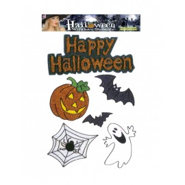 Set de 6 Pegatinas Happy Halloween Purpurina