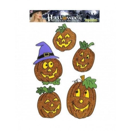 Set de 5 Pegatinas Calabaza Purpurina