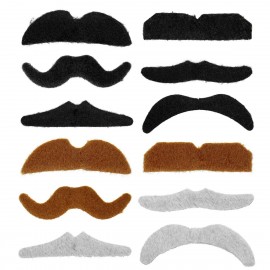 Set de 12 Moustaches de Fête de 3 Couleurs