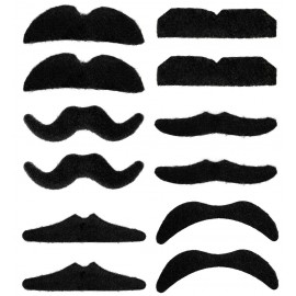 Set de 12 Moustaches de Fête Assortis