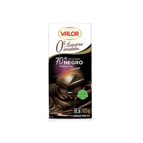 5 Tabletas Chocolate Valor Choco Negro 70% Sin Azúcar