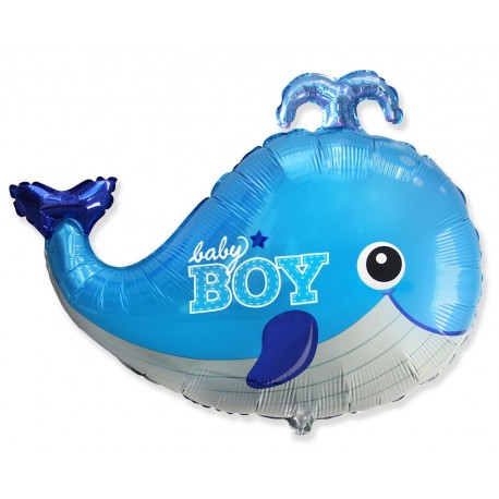 Ballon Baby Shower Baleine bleue 86 x 66 cm