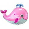 Ballon de baby shower baleine rose 86 x 66 cm