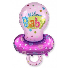 Ballon de baby shower sucette fille 101 x 58 cm