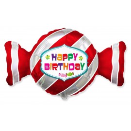 Ballon bonbon "Happy Birthday" 92 x 53 cm