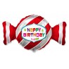 Ballon bonbon "Happy Birthday" 92 x 53 cm