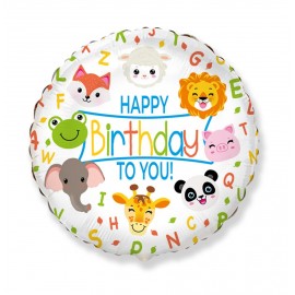 Ballon Happy Birthday Animals 45 cm