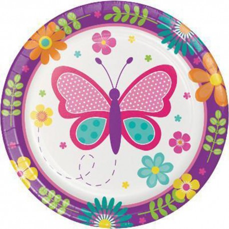 8 assiettes papillon 18 cm