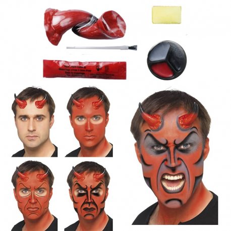 Kit de peinture diable avec cornes et sang