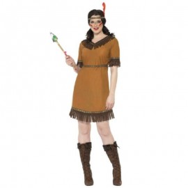 Disfraz de doncella inspirada en el nativo americano marrón