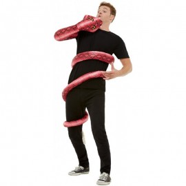 Disfraz de serpiente anaconda rojo