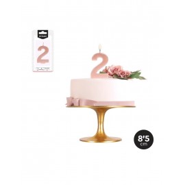 Bougie Anniversaire N 2 Métallisée 8,5 cm