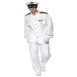 Disfraz de capitán de lujo blanco