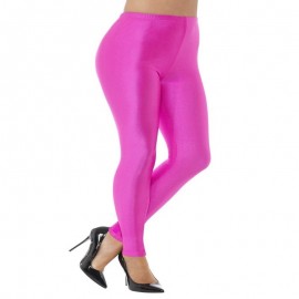 Leggings Disco Spandex Rose fluo années 80