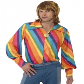 Camisa de color 70s arco iris