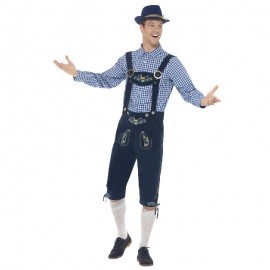 Disfraz de lujo tradicional bávaro azul